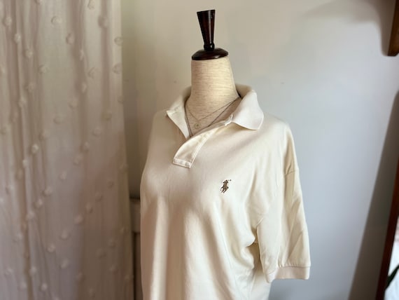 S- Vintage 1990s Polo by Ralph Lauren Off-White C… - image 1