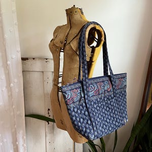 Vintage 1998 Vera Bradley “classic Navy” Autumn Leaves and Paisley