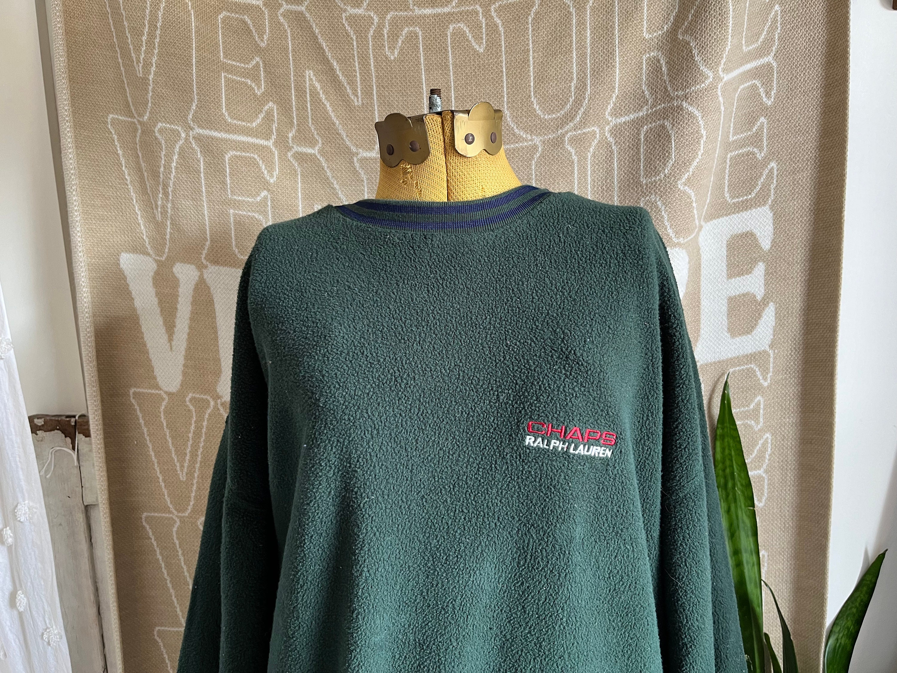 XL- Vintage Chaps by Ralph Lauren Fleece Pullover Dark Green XL- Vintage Chaps by Ralph Lauren Fleece Pullover Dark Green