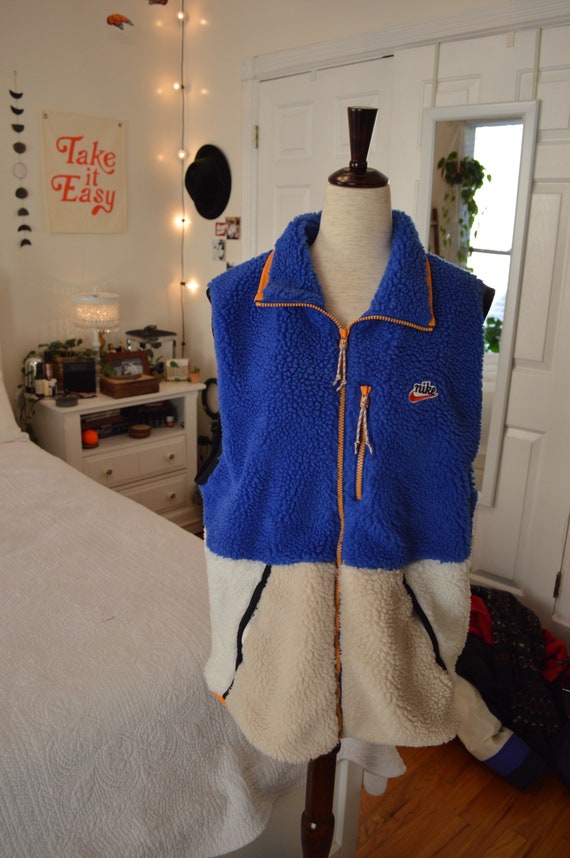 Nike Color Block Sherpa Vest (Blue/White)