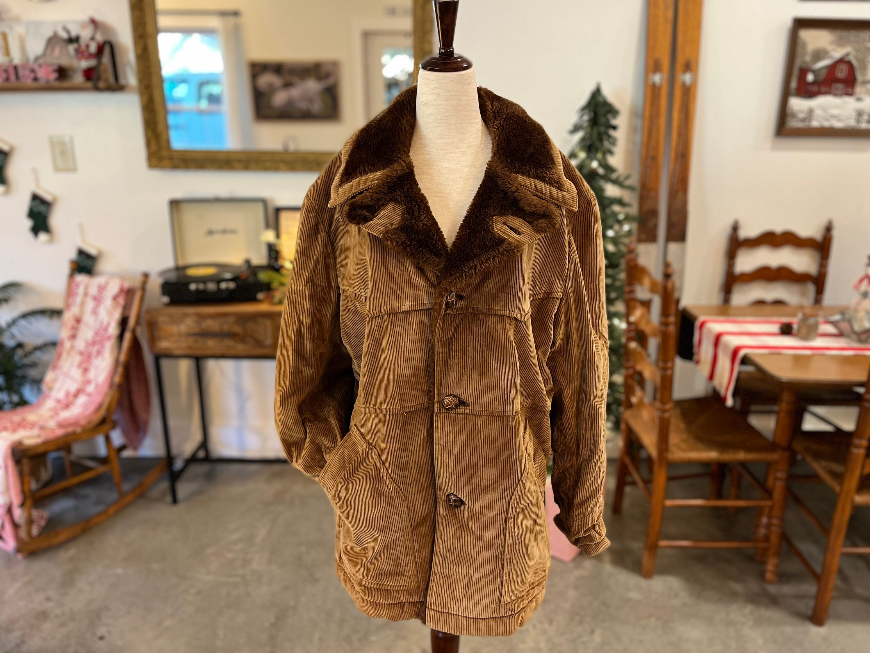 TKF5 Double Side Reversible Corduroy Coat XL / Brown