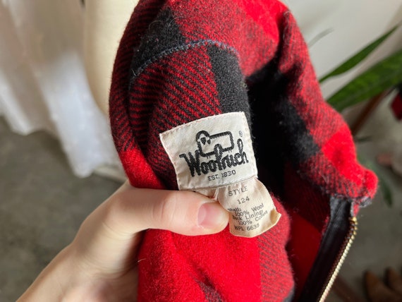 M- Vintage 1960s Woolrich Buffalo Plaid Wool Zip up Jacket