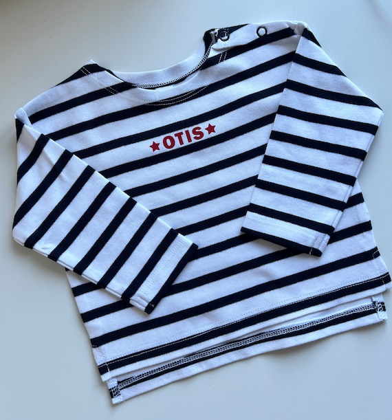 Camiseta bretona de bebe y nino con nombre personalizado Etsy Espana
