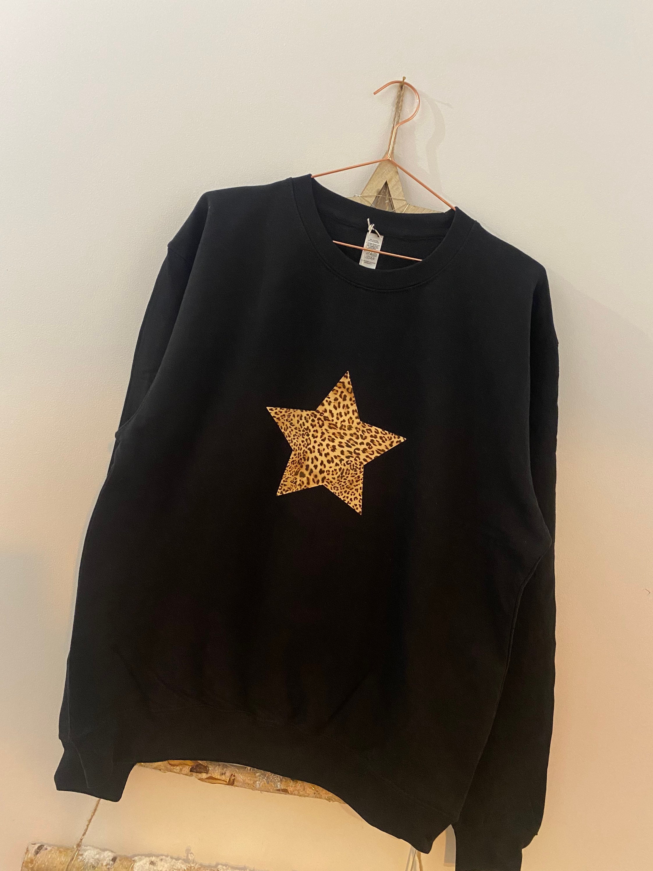 Womans Leopard Star Sweatshirt, Star Print Jumper, Choose Your Star Colour, Star Sweater, - Etsy Womans Leopard Star Sweatshirt, Star Print Jumper, Choose Your Star Colour, Star Sweater, - Etsy