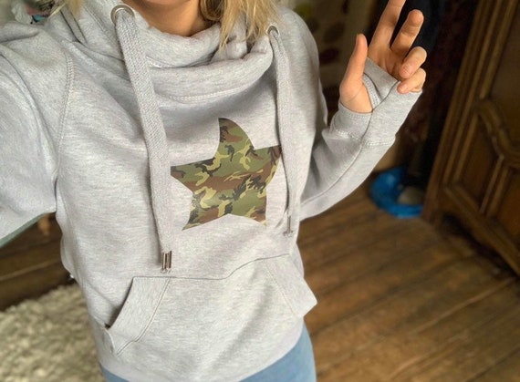 Adults Star Hoodie Cowl Neck Hoodie 