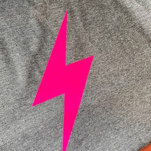Womens Lightening Bolt T-shirt, Neon Pink, Neon Pink Lightening Bolt, Lightening Bolt, Flash