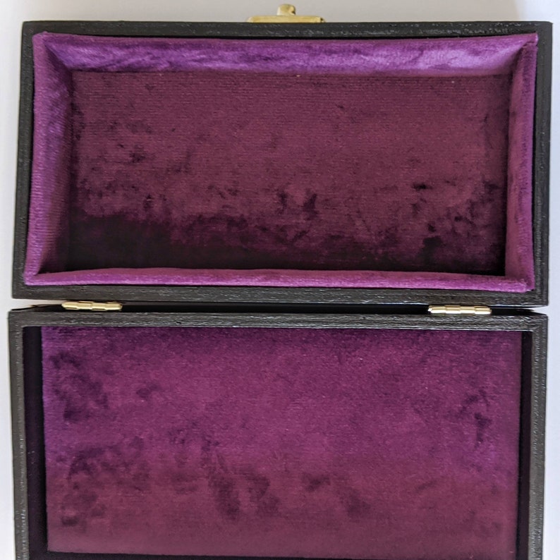 Black Velvet Lined Jewellery Box with Gold detailing Black Etsy