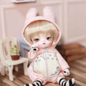 Lati Yellow Strawberry Chinchilla Bodysuit 16cm BJD, 1/8 Doll Clothes miyonidoll