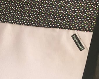 Grounding/earthing Body Sheet-Mat. Bamboo & Silver (70:30) Conductive Fabric. Natural. RF/EMF Shielding. Black w/ Multi Colored Dots. 144".