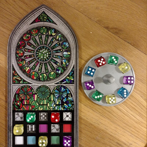 Sagrada Dice Trays for the dice pool and private dice pools