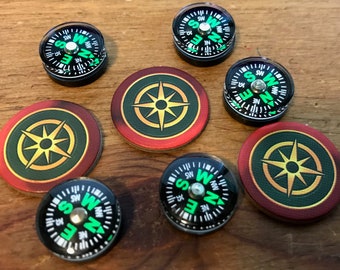 Expeditions Map Token upgrades --> 24 Real Compasses -- don't settle for cardboard! Can also be used with Scythe as Encounter Token upgrades