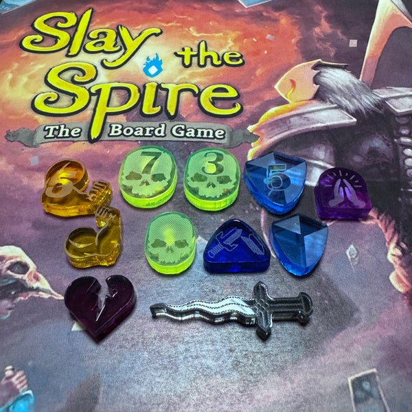 SLAY THE SPIRE Token Upgrades (unofficial upgrade for board game) -- Amazing acrylic tokens that are so much better than the card board ones