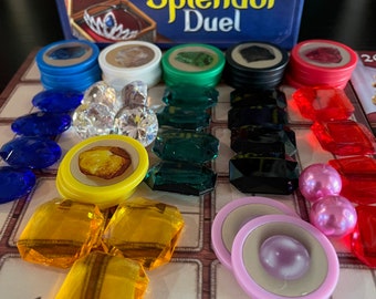 Splendor Duel Game: Acrylic Gem Upgrade Set