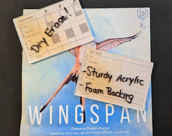 Wingspan Board Game Score Sheet – Sturdy Acrylic, Dry Erase