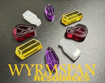 Resource token upgrades for WYRMSPAN game (unofficial upgrade) -- Amazing acrylic resources just like our Wingspan Food