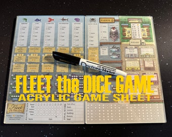 Fleet the Dice Game: Acrylic Dry Erase Game Sheets with Marker