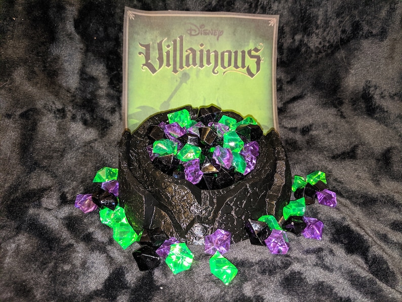 Disney Villainous black cauldron and power crystals by LaserLand.
