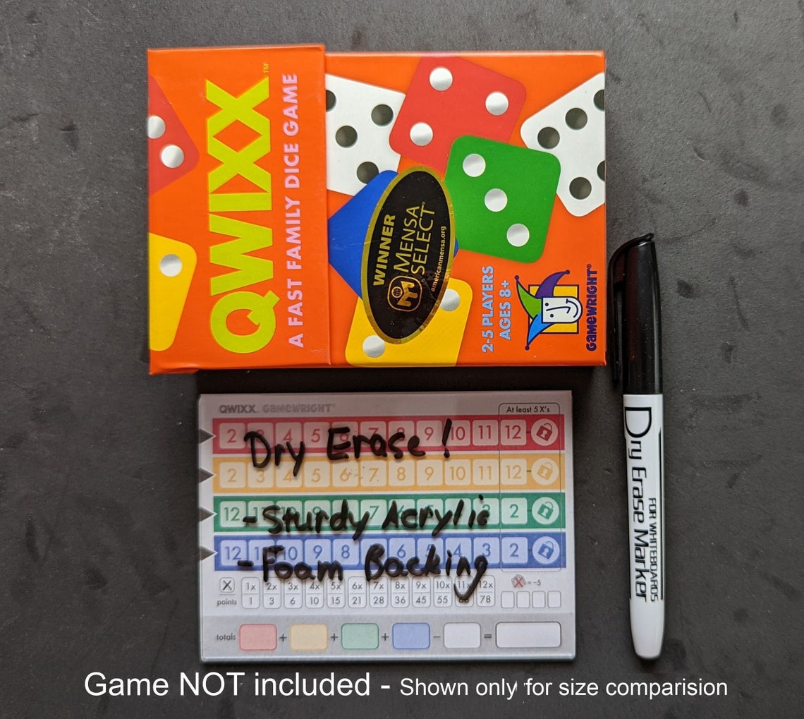 Premium Dry Erase Score Sheet for Qwixx Game Sturdy Etsy