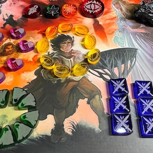 Acrylic Token Upgrades | Compatible with Z-Man Games Fellowship Adventure Game (BGG #436217) | Unofficial