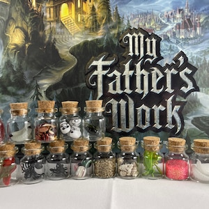 Upgraded Chemical Bottles for &quot;My Father&#39;s Work&quot; board game (as seen on The Dice Tower!)