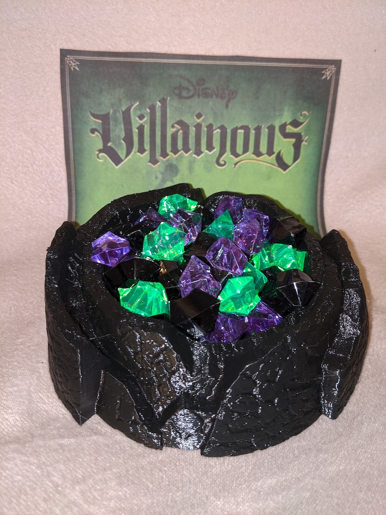 Disney Villainous black cauldron and power crystals by LaserLand.