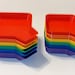Bit Trays -- Set of 6 in a rainbow of colors!  Two sizes available for board games, tokens, beads and more 