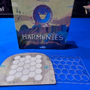 NEW Harmonies Board Game: Player Board Acrylic Overlays to keep all of token in place - Unofficial upgrades that show the beautiful artwork.
