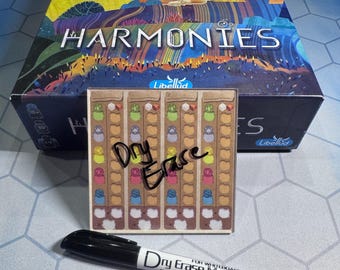 NEW! Acrylic Dry Erase Score Sheet for the Harmonies Board Game -- unofficial upgrade