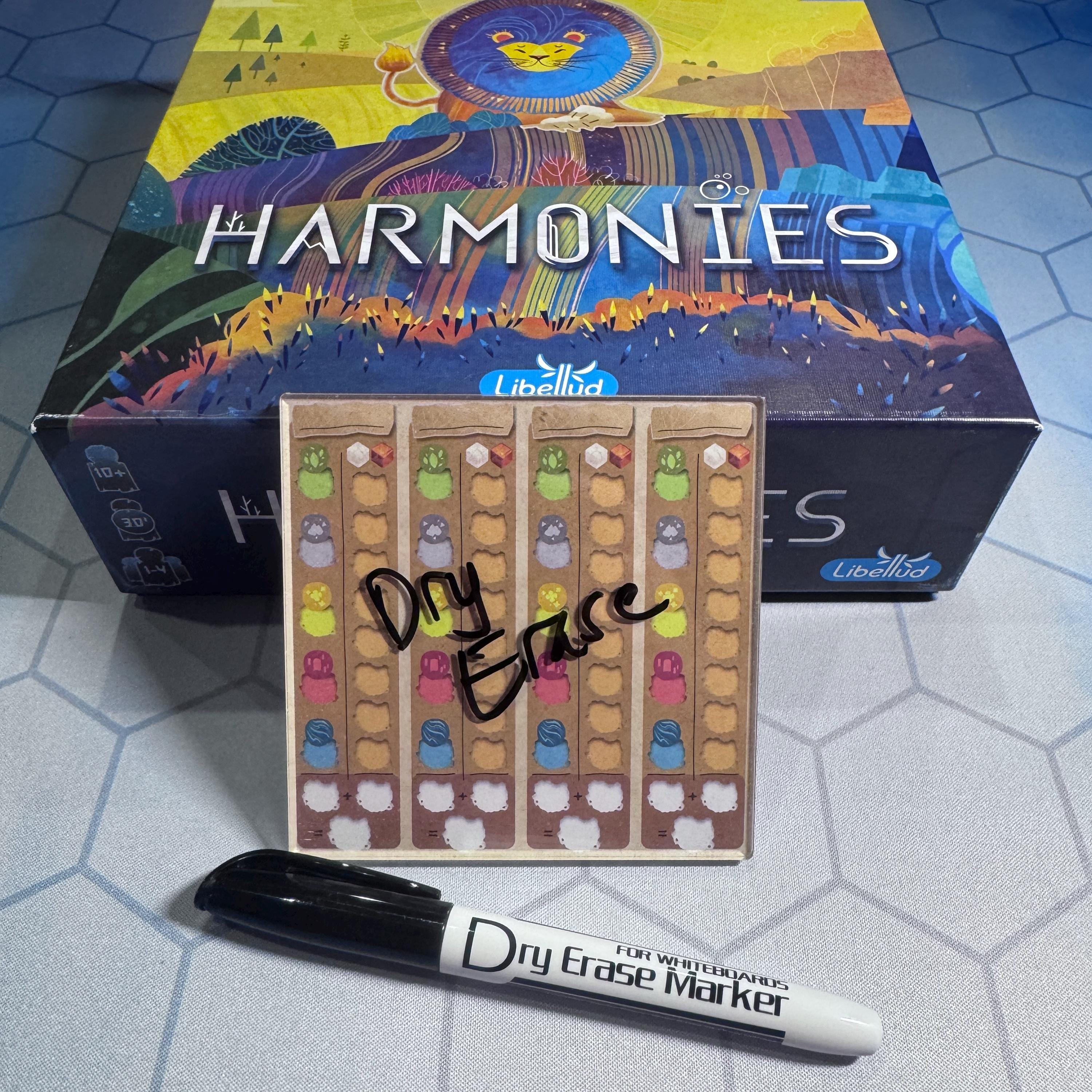 NEW! Acrylic Dry Erase Score Sheet for the Harmonies Board Game --  Unofficial Upgrade - Etsy