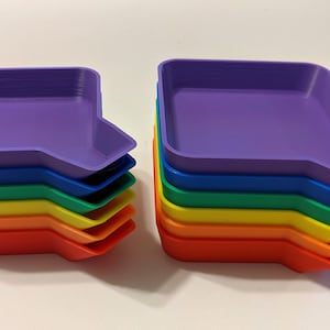 Bit Trays -- Set of 6 in a rainbow of colors!  Two sizes available for board games, tokens, beads and more