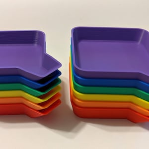 Rainbow Bit Trays: 3D Printed Game Token Organizer - Set of 6