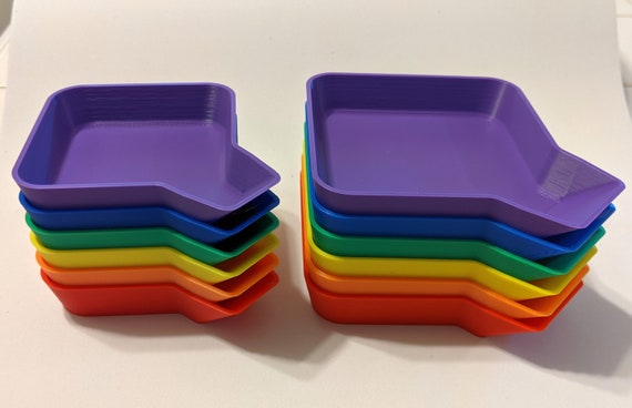 Stackable Rainbow Token Trays, Set of 6 — Board Game Organizer for Catan, Wingspan, Terraforming Mars and More