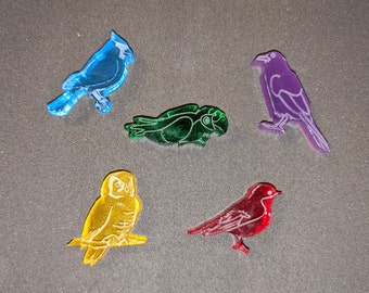 Wingspan & Wingspan: Asia - Acrylic Bird Tokens (Set of 16, 40 or 56)