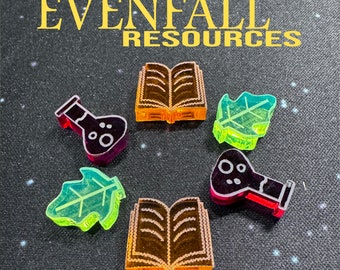 Evenfall Game: Acrylic Resource Tokens (unofficial upgrade)