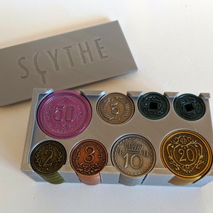 Box for Metal Coins (Scythe or Plain Lid) - can also be used for Expeditions' coins - Nice upgrade to your game!