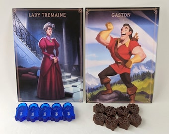 Villainous Game: Acrylic Gaston & Lady Tremaine Token Upgrades