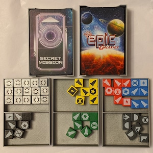 Ultra Tiny Epic Galaxies Organizer: Sparkling Silver/Blue Box Insert
