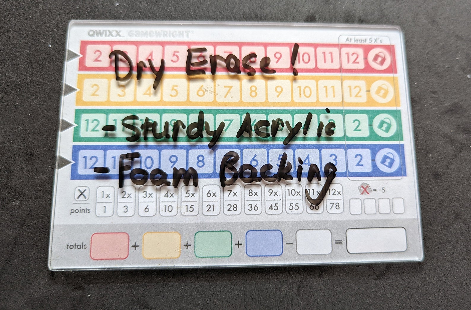 Premium Dry Erase Score Sheet for Qwixx Game Sturdy Etsy