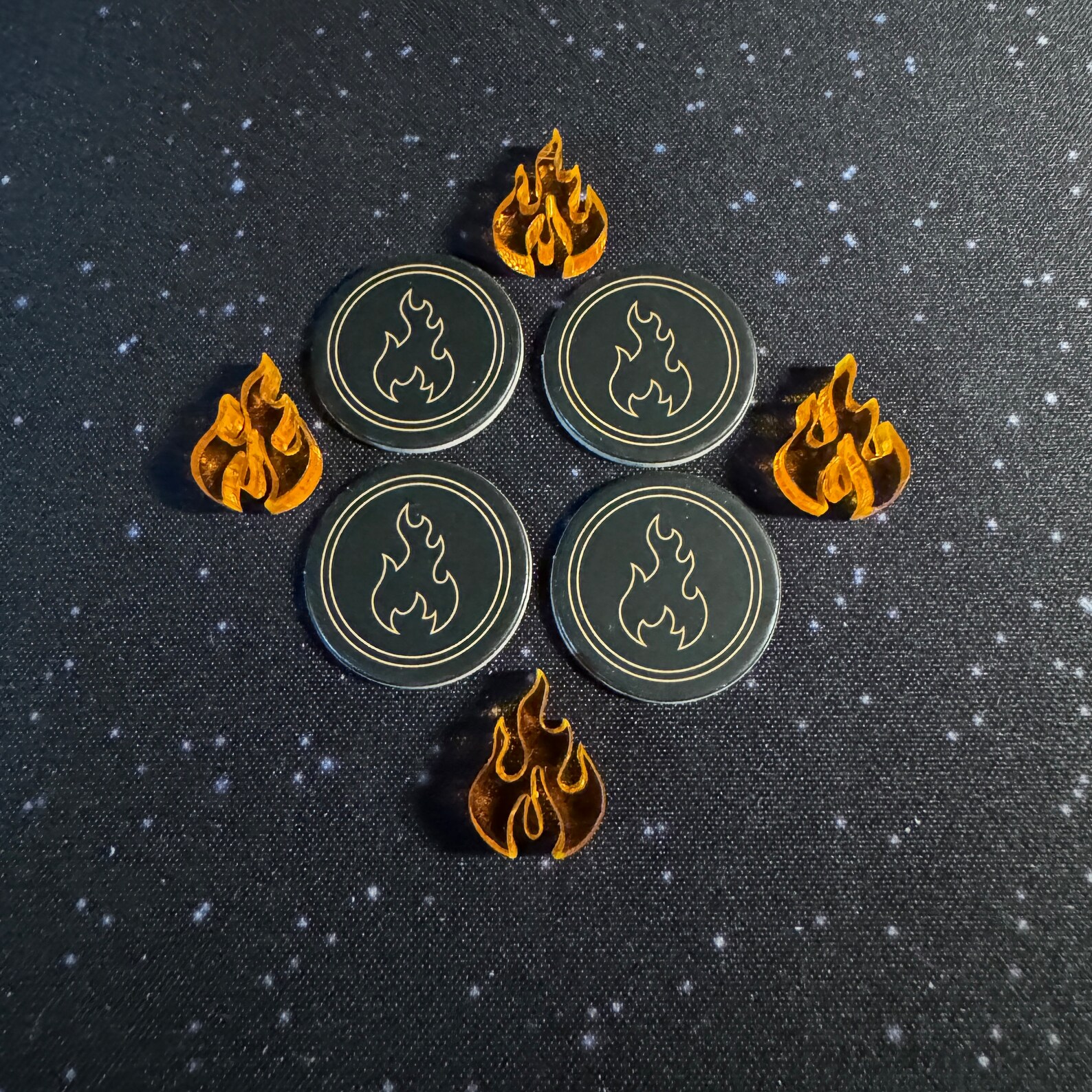 Mini Translucent Fire Token Villainous Token Upgrades! 4 Fire Tokens for Shere Khan and a Racer ...