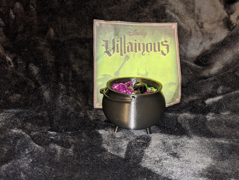 Disney Villainous witch's bowl and power crystals by LaserLand.