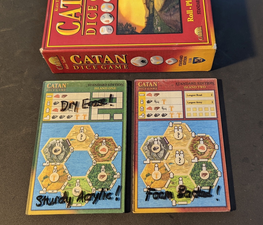 Premium Dry Erase Score Sheet For Catan Dice Game Sturdy Acrylic Etsy