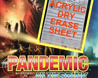 Premium Dry Erase Bio-Terrorist Location Sheet for Pandemic: On the Brink Game -- Sturdy Acrylic!