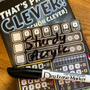 That&#39;s Pretty Clever Premium Dry Erase Score Sheet (Ganz Schon Clever) Game -- Sturdy Acrylic!