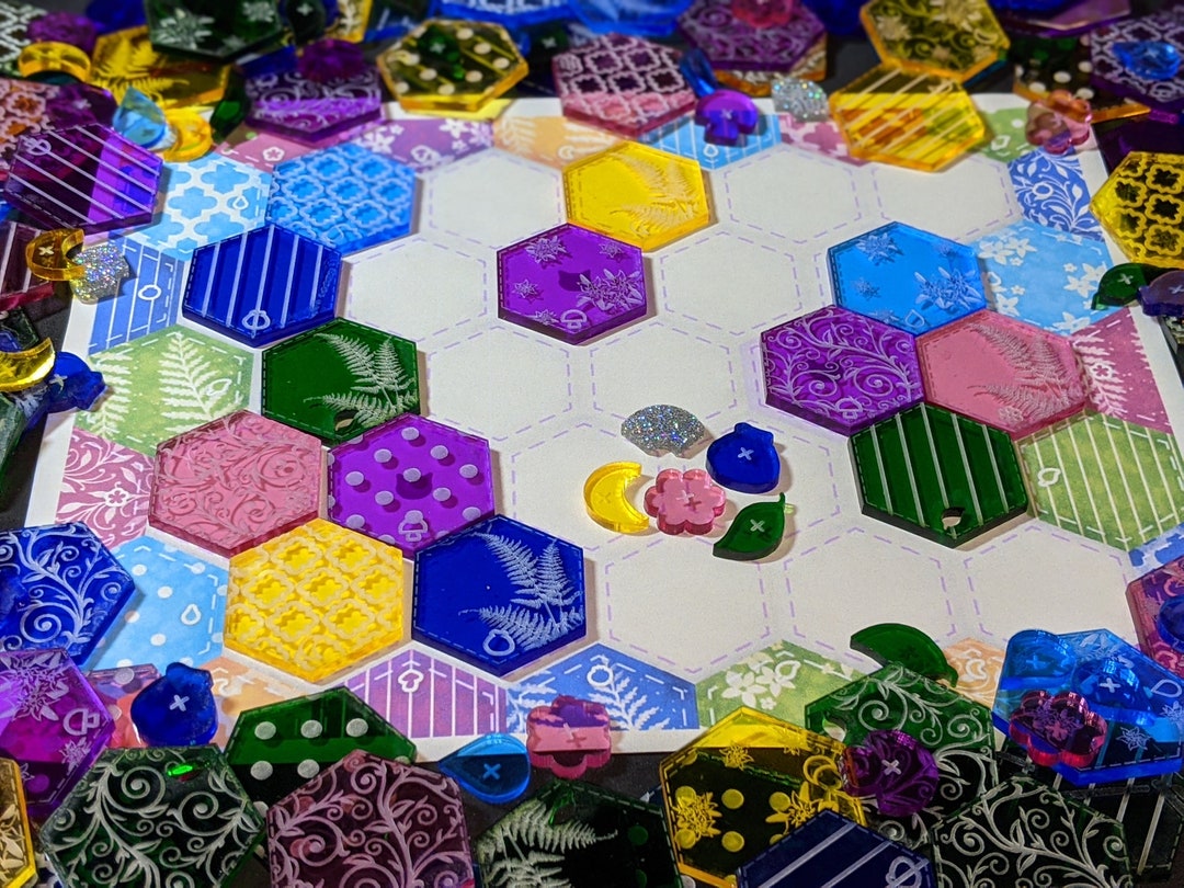 Calico Tiles and Buttons Upgrade for the Board Game Calico 160 Piece