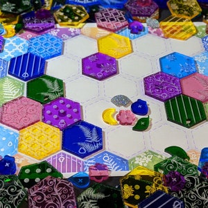 Calico -- Tiles and Buttons upgrade for the board game Calico (160 piece set!)