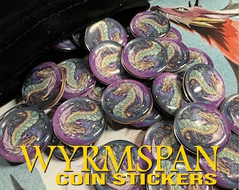 Dragon Coins for WYRMSPAN game (unofficial upgrade) -- Sticker Kit where you just supply the 45 pennies