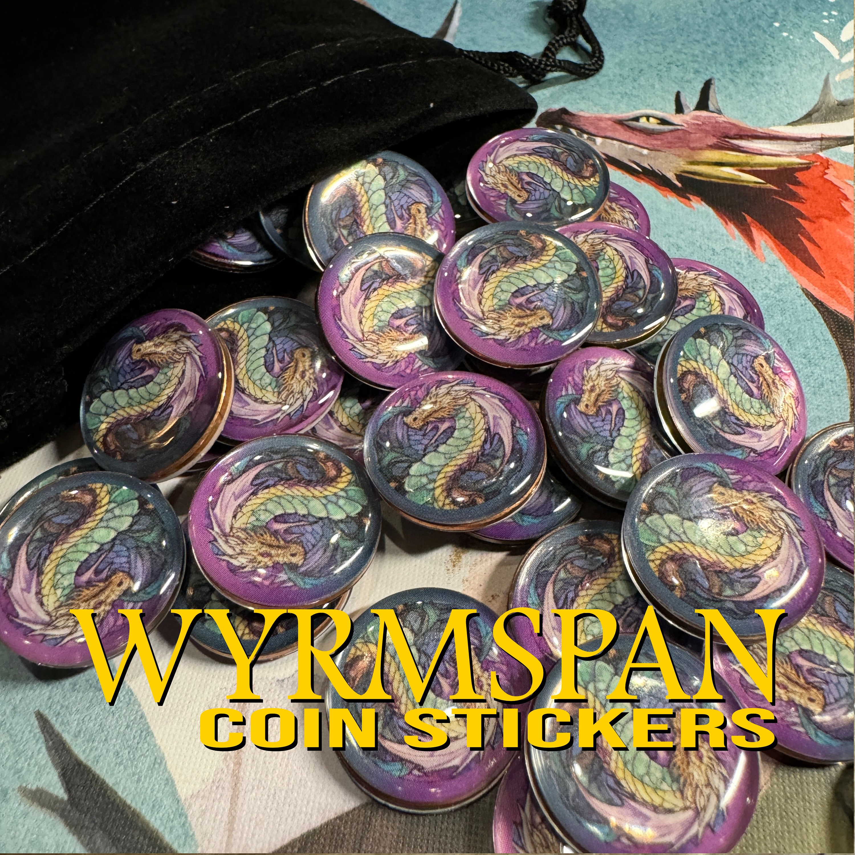 Wyrmspan ゲームアップグレード: ドーム付きドラゴンコインペニーステッカーキット - Etsy 日本