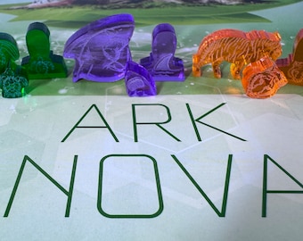 Ark Nova Marine Worlds: Set of 96 Tokens as upgrades to Ark Nova's Cubes, Score Pawns & Workers