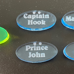 2023 newest villain random tokens for Disney Villainous: Oogie Boogie, Captain Hook, Maleficent, Prince John, and Ursula.