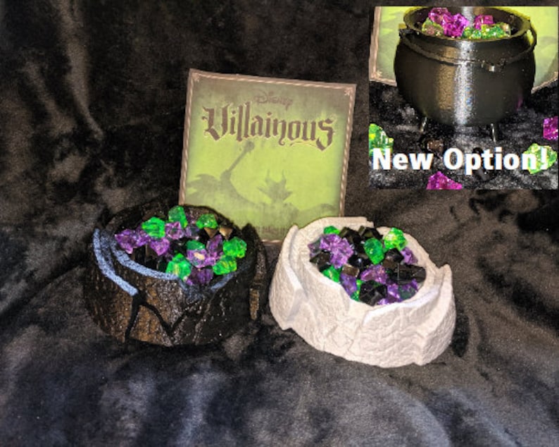 Disney Villainous black, marble or witch's cauldron and power crystals by LaserLand.
